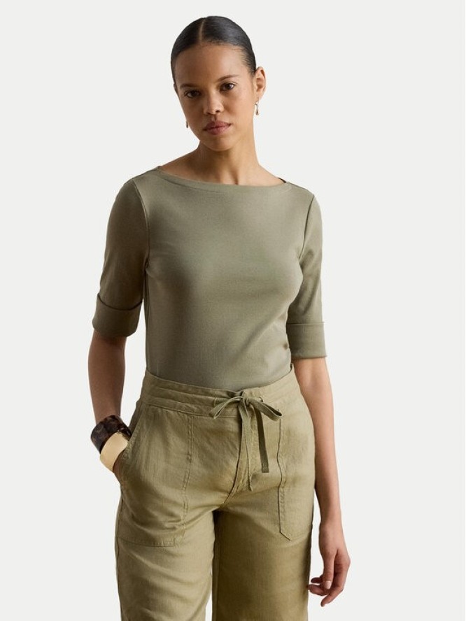 LAUREN RALPH LAUREN T-Shirt Judy 200654963204 Zielony Regular Fit