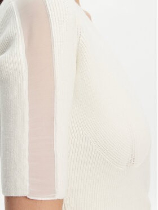 Elisabetta Franchi Sukienka dzianinowa AM-66S-51E2 Biały Regular Fit