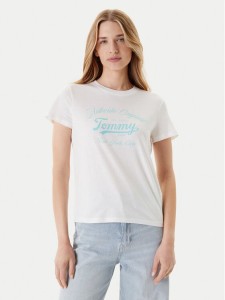 Tommy Jeans T-Shirt Essential DW0DW21404 Biały Regular Fit