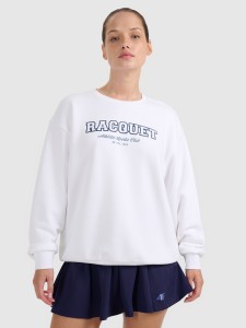 4F Bluza dresowa nierozpinana bez kaptura damska - biała S