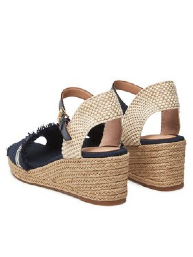 Tommy Hilfiger Espadryle Fringe Canvas Medium Wedge FW0FW08879 Granatowy
