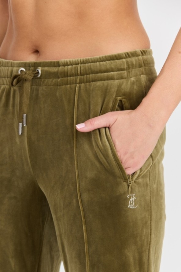 JUICY COUTURE Damskie zielone spodnie dresowe Tina Track Pant, Rozmiar XS