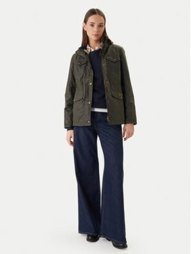 Barbour Kurtka przejściowa Summer Sapper Wax LWX1536OL51 Zielony Regular Fit