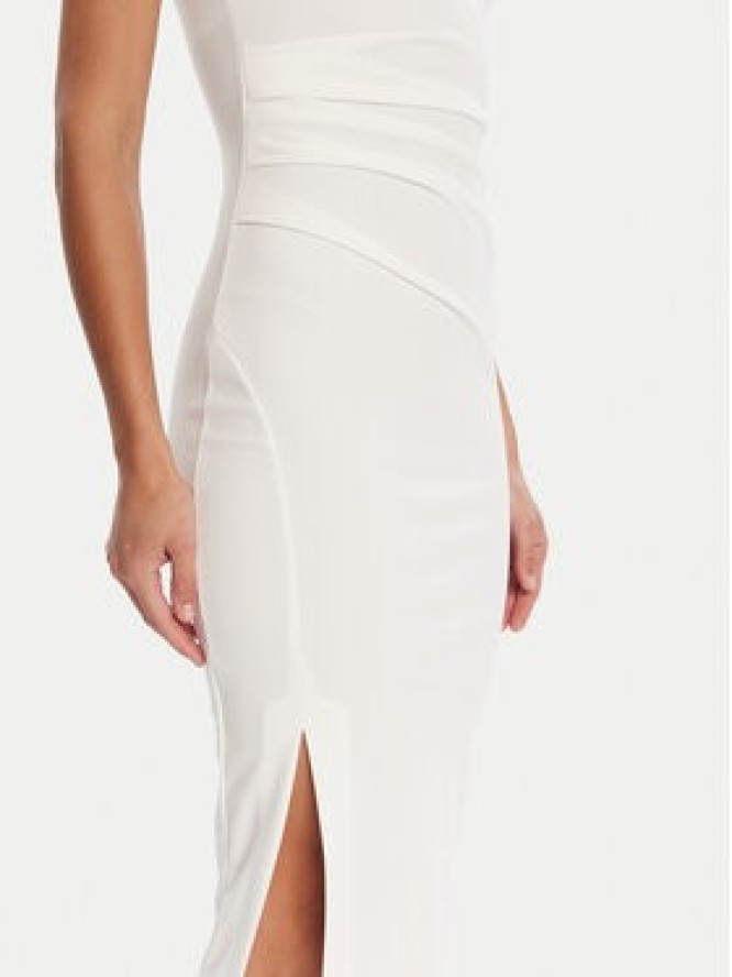 Rinascimento Sukienka koktajlowa CFC0125330003 Biały Slim Fit