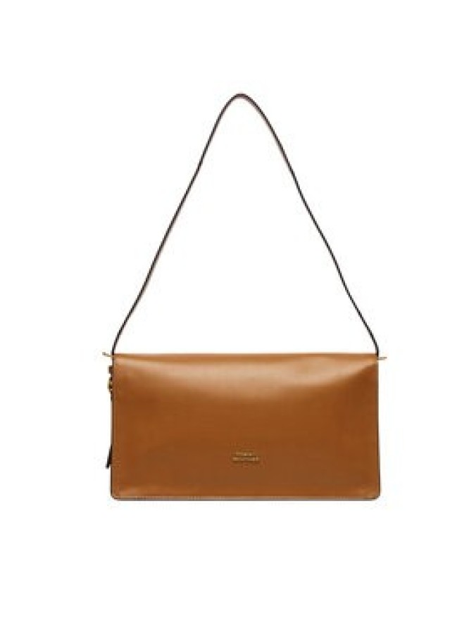 Tommy Hilfiger Torebka Crest Leather Conv Shoulder Bag AW0AW19015 Brązowy