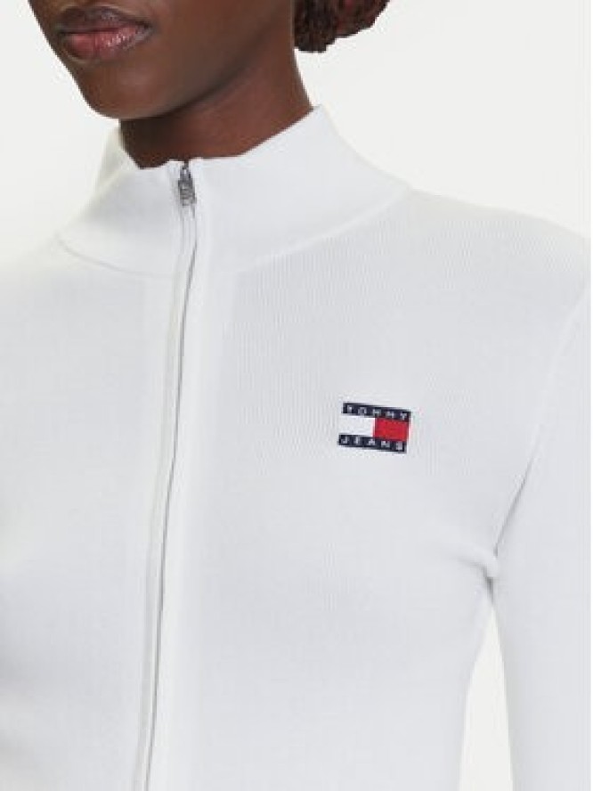 Tommy Jeans Kardigan DW0DW20967 Biały Slim Fit
