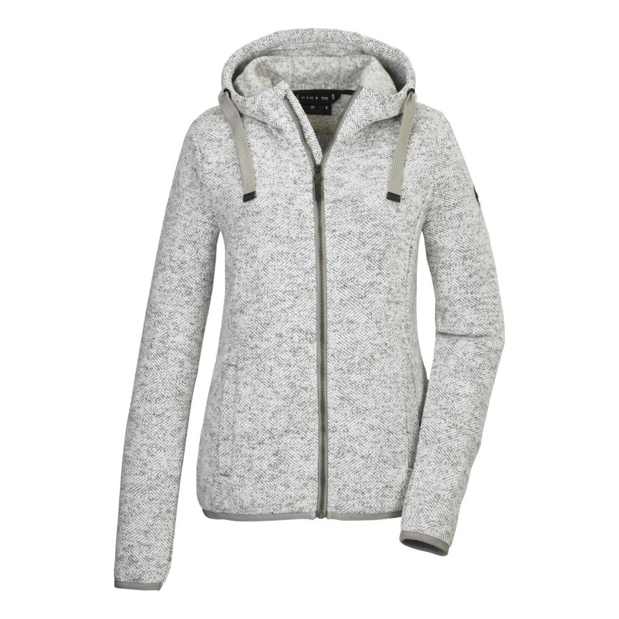 Bluza dzianinowa z kapturem rozpinana na zamek damska Killtec GW 52 ecru