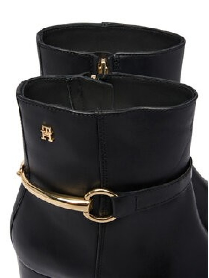 Tommy Hilfiger Botki TH Stud Heel Riding Ankle Boot FW0FW09552 Czarny