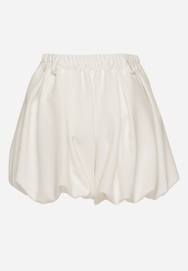 Jasnobeżowe Szorty z Wiskozą o Fasonie Bombki Kolindra