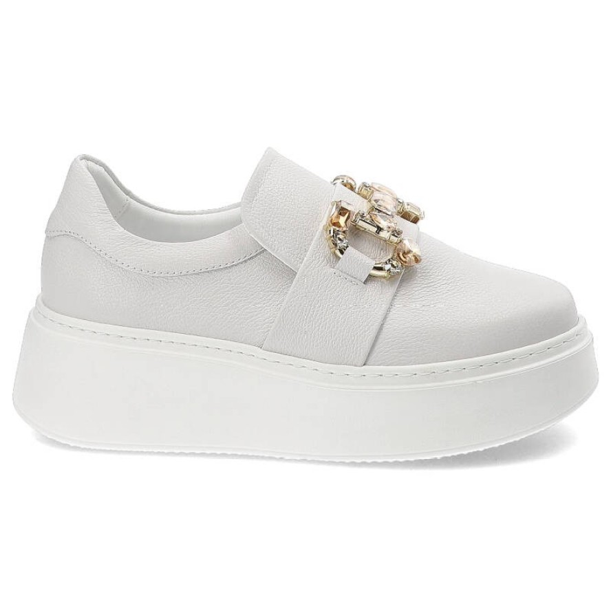 Białe Sneakersy Chebello Stylowe Obuwie Damskie Na Platformie