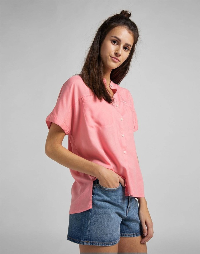 LEE CAP SLEEVE SHIRT DAMSKA KOSZULA KRÓTKI RĘKAW CHERRY BLOSSOM L46FZBQJ 112110920