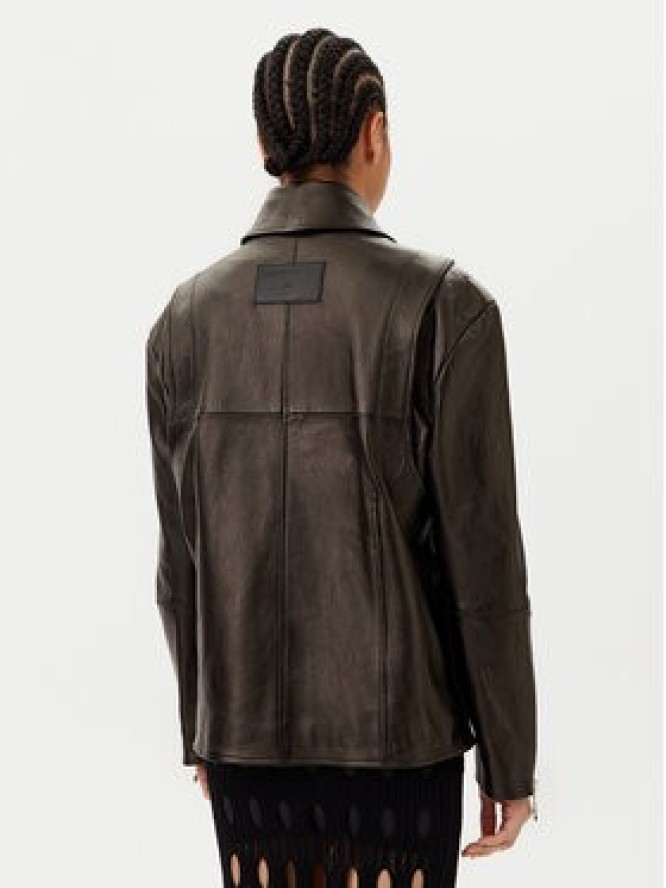 Patrizia Pepe Kurtka skórzana 8O0160 L143 K103 Czarny Regular Fit