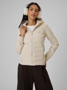 4F Kurtka z wypełnieniem syntetycznym damska - beżowa L