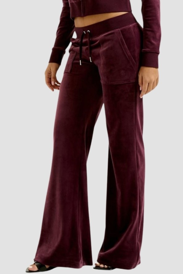 JUICY COUTURE Śliwkowe spodnie dresowe damskie Layla Low Rise, Rozmiar XS