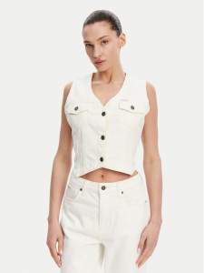 Guess Jeans Kamizelka W5GN74 D5M62 Biały Regular Fit