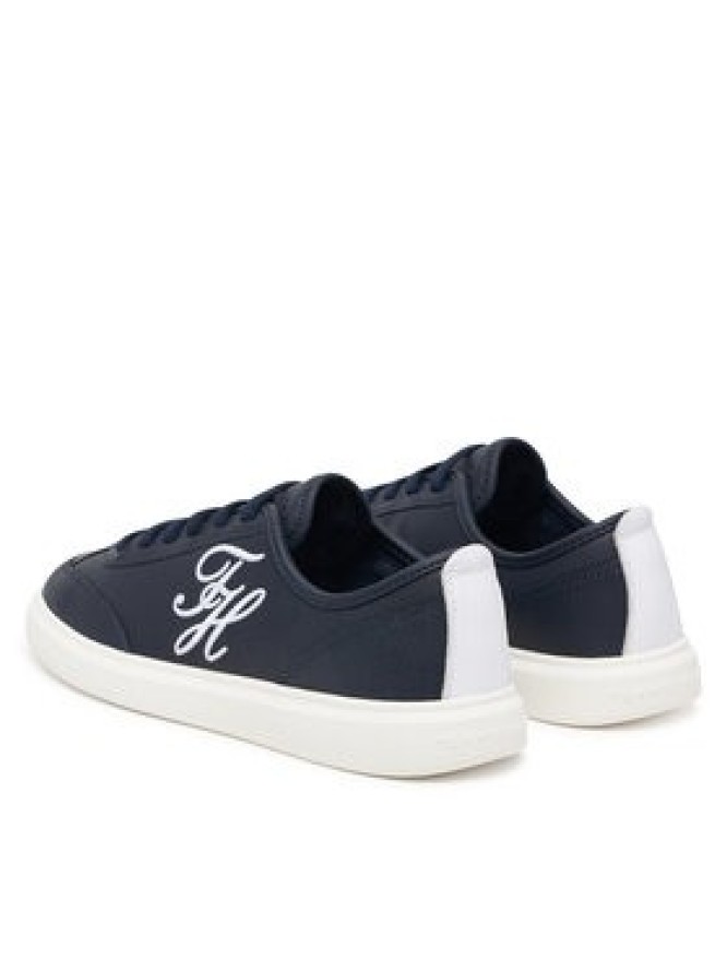 Tommy Hilfiger Sneakersy Th Icon Court Script Premium FW0FW09604 Granatowy
