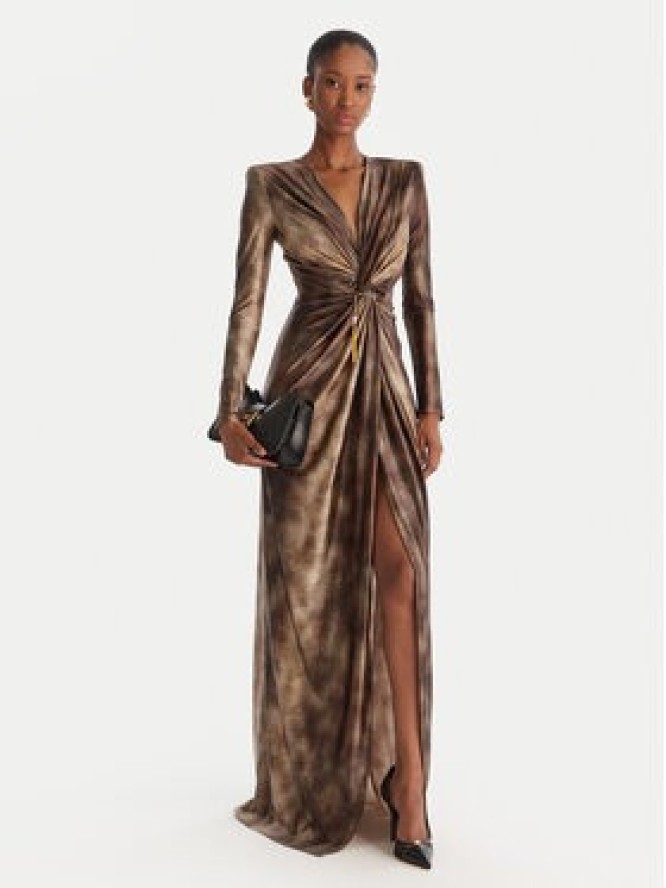 Elisabetta Franchi Sukienka wieczorowa AB-R35-57E2-V840 Brązowy Slim Fit