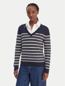 Tommy Hilfiger Sweter WW0WW40098 Granatowy Regular Fit