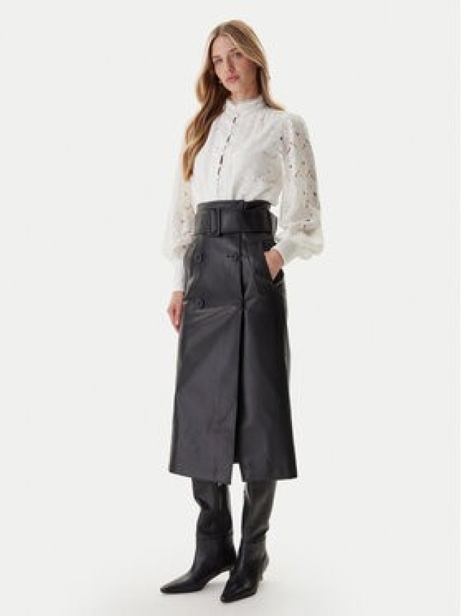 Morgan Spódnica z imitacji skóry 242-JADY Czarny Regular Fit