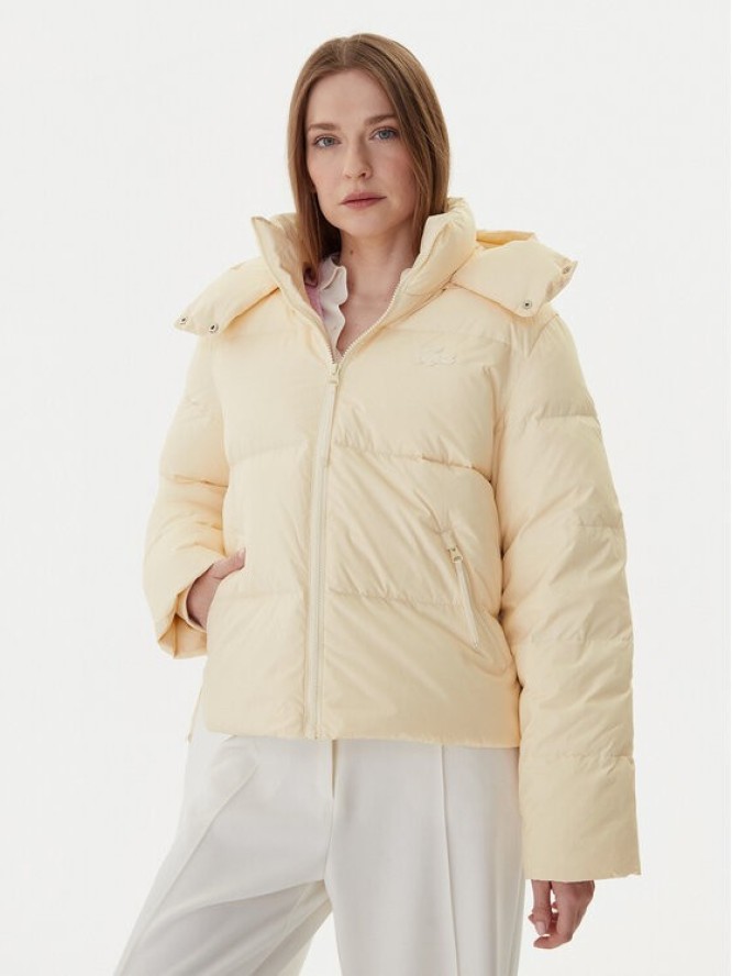Lacoste Kurtka puchowa BF3262 Écru Relaxed Fit