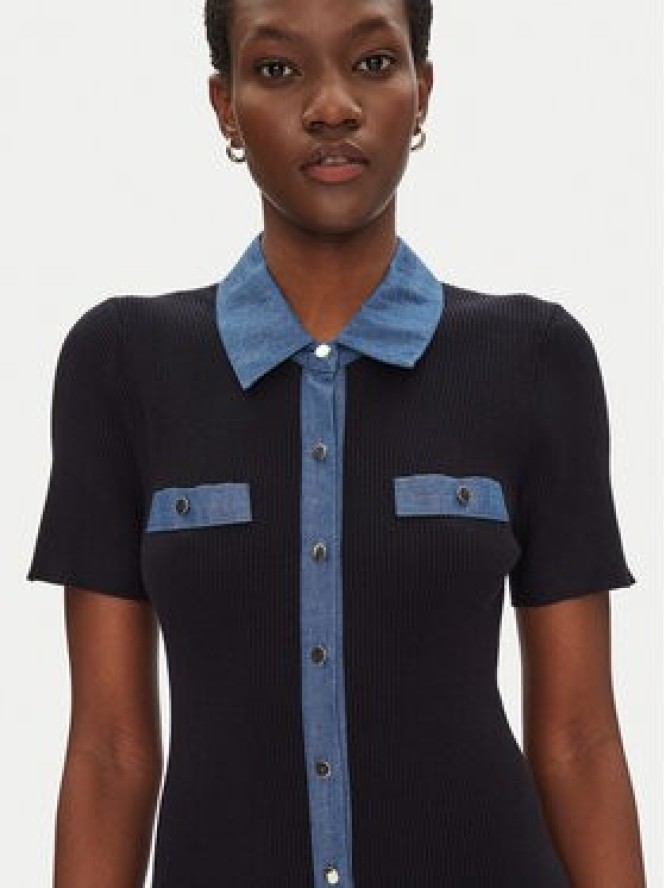 Morgan Sukienka dzianinowa 241-RMSISSI Granatowy Slim Fit