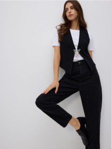 Jeansy mom fit - czarny