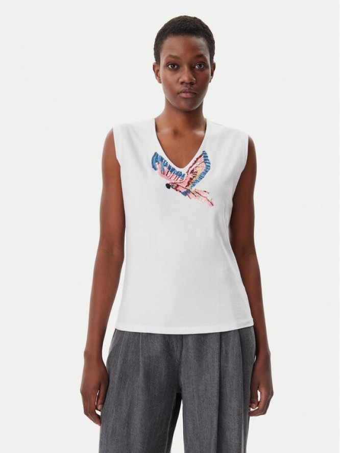 Lola Casademunt by Maite Top MS2515019 Biały Regular Fit