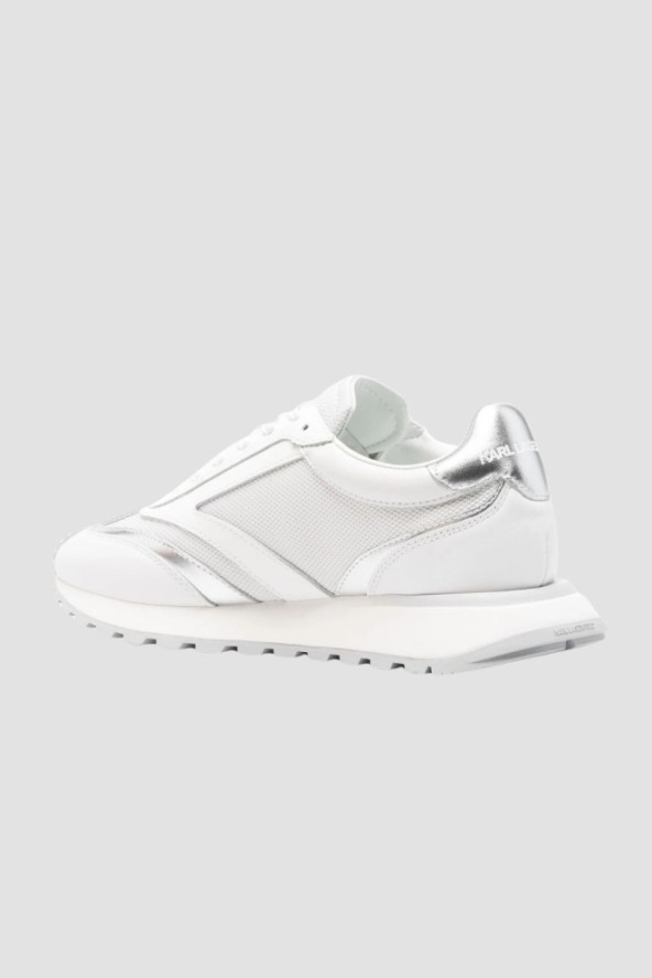 KARL LAGERFELD Białe damskie sneakersy skórzane Kapri Karl NFT Lo Lace, Rozmiar 37