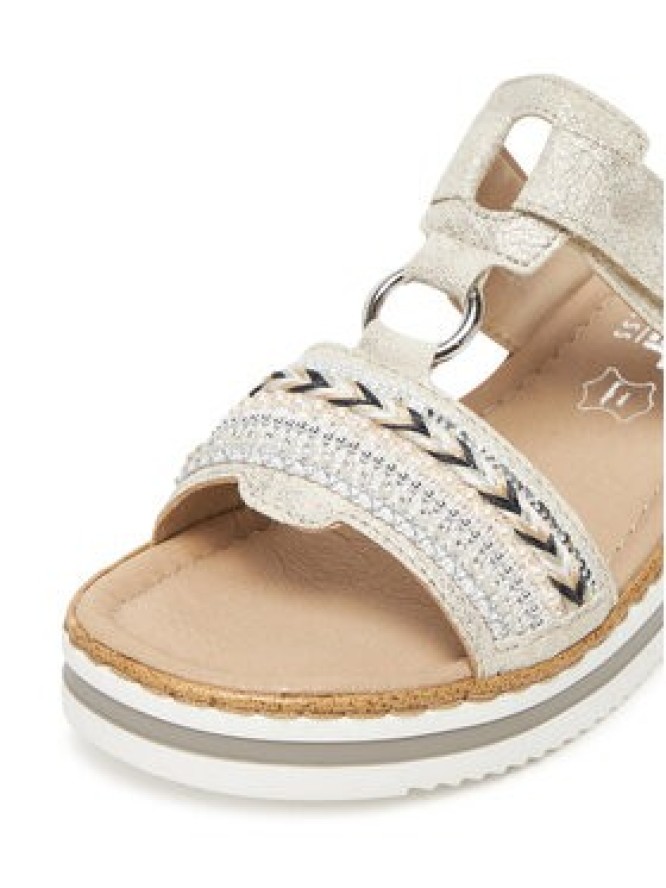 Rieker Klapki V02M6-60 Srebrny