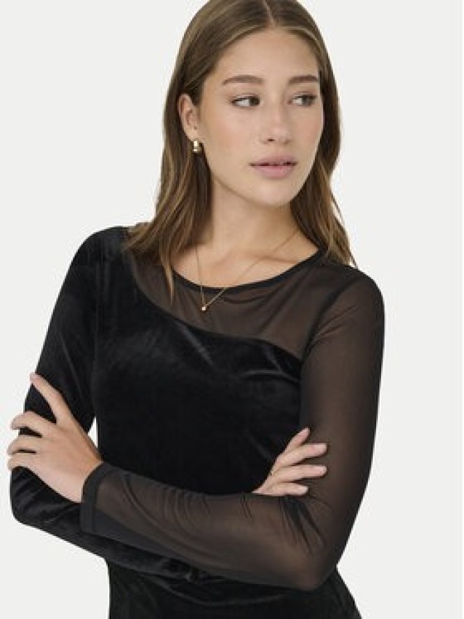 ONLY Bluzka Smooth 15360668 Czarny Slim Fit