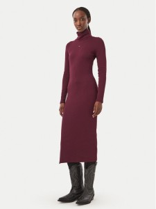 Tommy Jeans Sukienka dzianinowa Bodycon DW0DW23320 Fioletowy Slim Fit