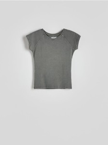 T-shirt z efektem sprania - ciemnoszary