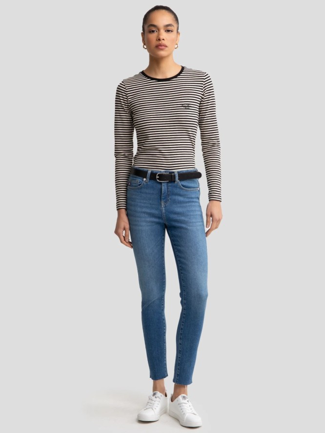 Jeansy damskie z wysokim stanem niebieskie Adela High Waist 137