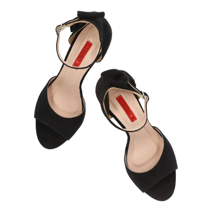 Czarne Sandały Libero Eleganckie Skórzane Buty