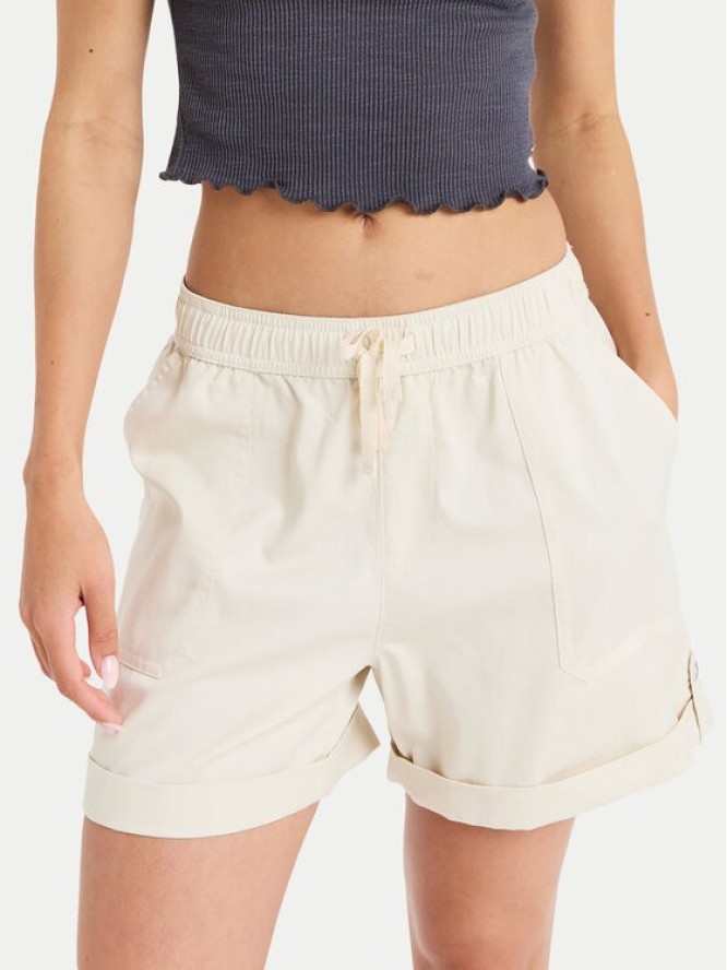 Roxy Szorty materiałowe Sweetest Day ERJNS03588 Écru Regular Fit