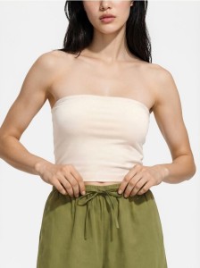 Top bandeau z modalem - kremowy