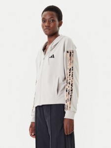 adidas Bluza Animal Print 3-Stripes JM1860 Beżowy Loose Fit