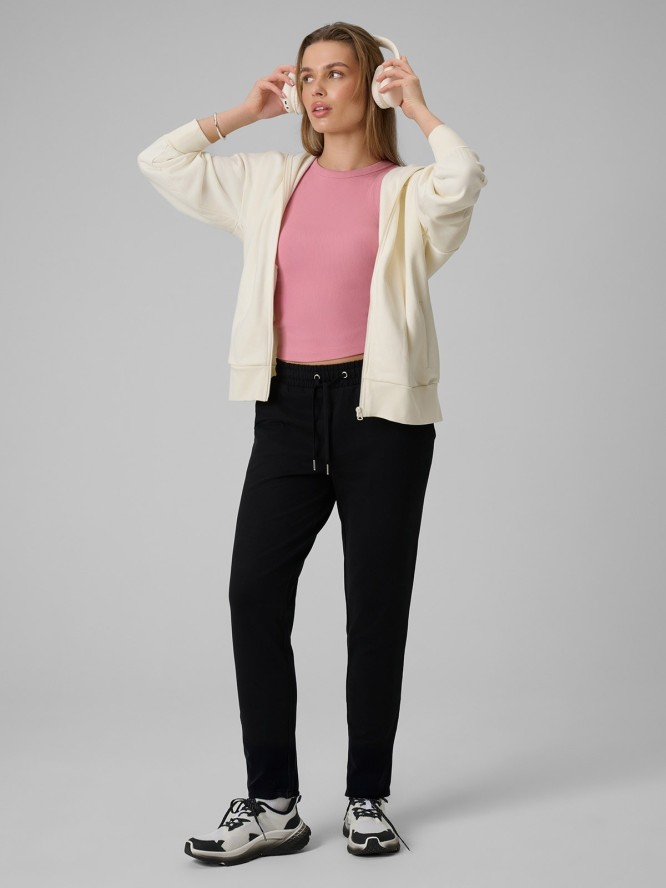 4F Top slim z prążkowanej dzianiny damski - szary XL