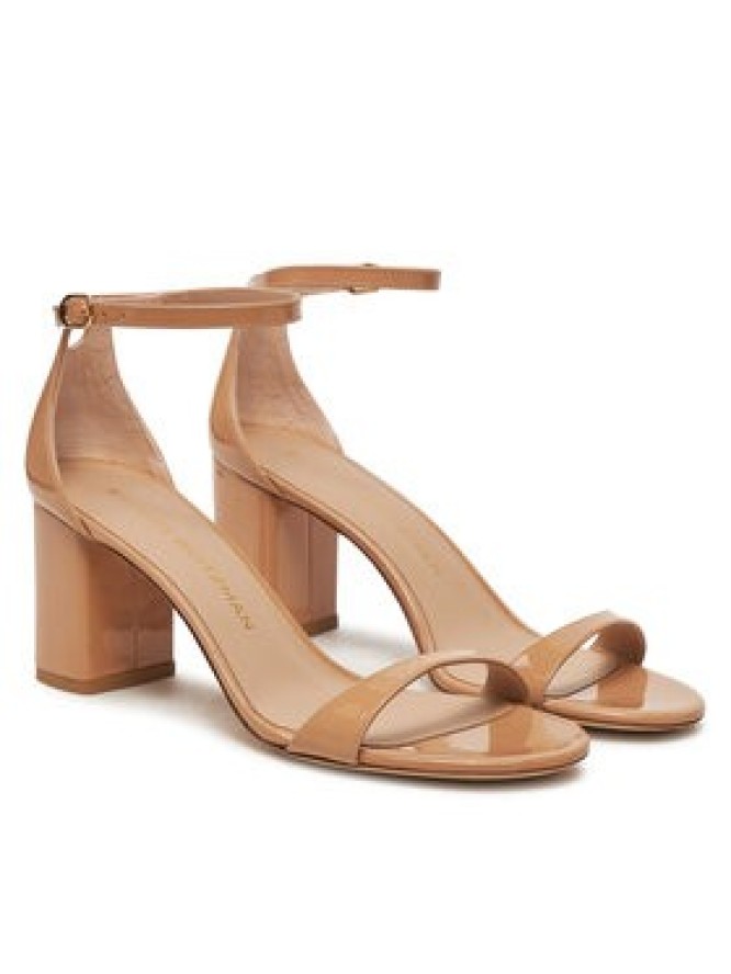 Stuart Weitzman Sandały Nudist Block 75 SJ983 Beżowy