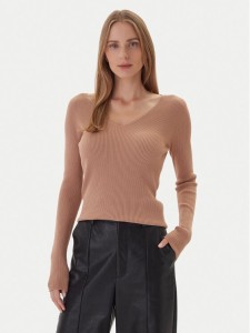 Kontatto Sweter 3M0818C Beżowy Slim Fit