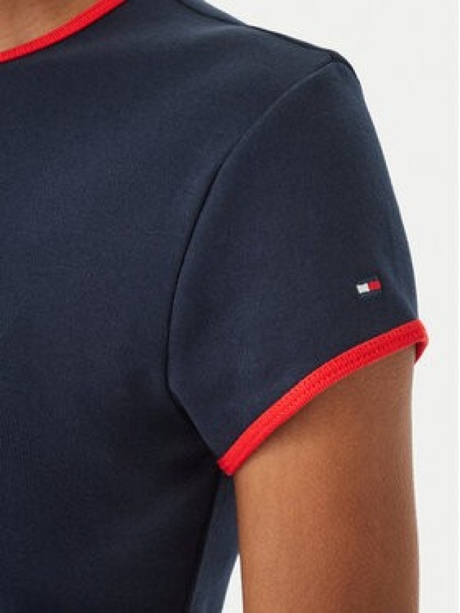 Tommy Hilfiger T-Shirt Logo Graphic Ringer WW0WW49245 Granatowy Slim Fit