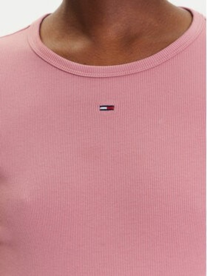Tommy Jeans T-Shirt Essential DW0DW17383 Różowy Slim Fit
