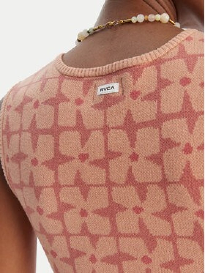 RVCA Top Shiver 23B071504 Różowy Slim Fit