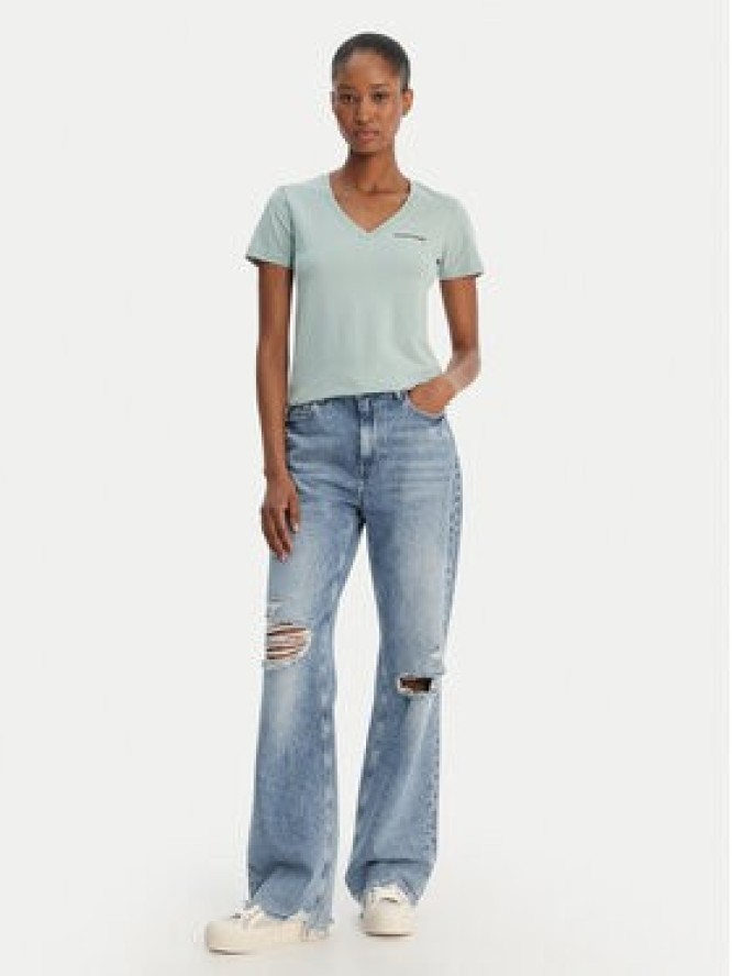 Guess Jeans T-Shirt W4YI23 J1314 Zielony Regular Fit