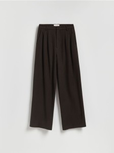 Spodnie z wełną - ciemnobrązowy