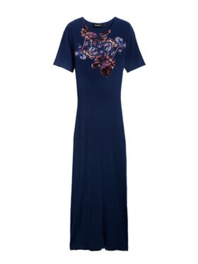 Desigual Sukienka codzienna 25SWVF13 Granatowy Slim Fit