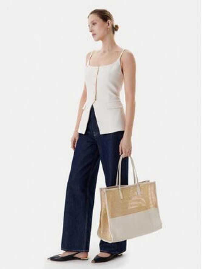 Tommy Hilfiger Torebka Th City Summer Tote Woven AW0AW17640 Beżowy