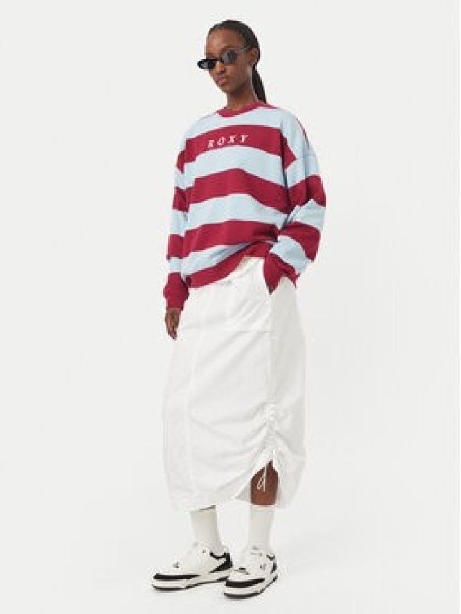 Roxy Bluza Strictly Stripes ERJFT05071 Bordowy Regular Fit