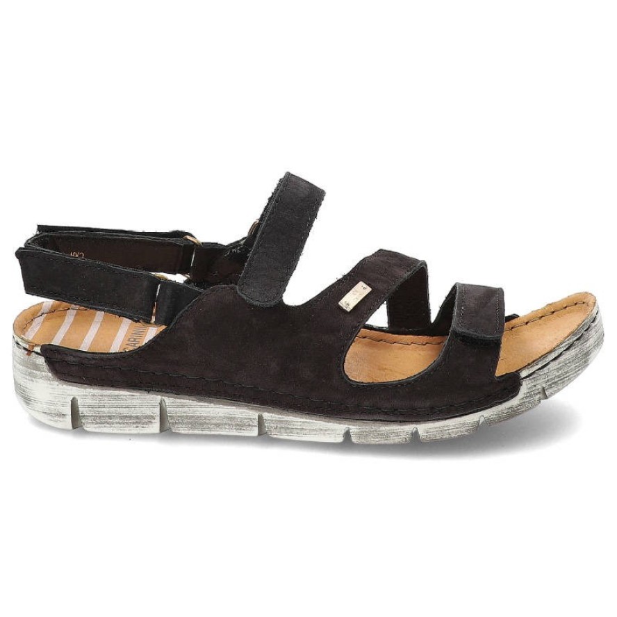 Czarne Sandały Carinii Wygodne Buty Damskie