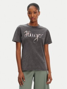 HUGO T-Shirt Damacia_5 50544868 Czarny Regular Fit